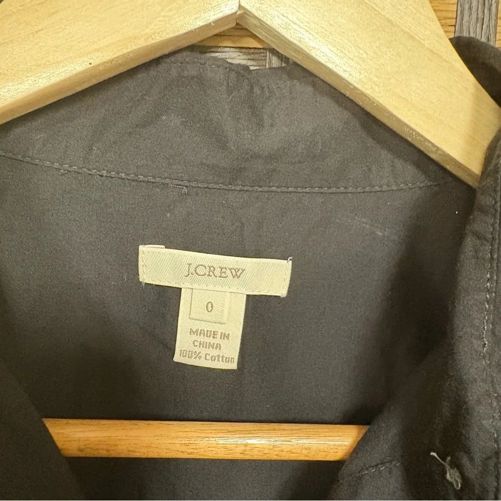 J. Crew Black Sequin Detail Pocket Button Down Shirt Size‎ 0